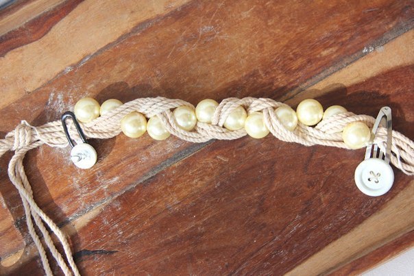 Ожерелье из верёвки и бусин бижутерия,своими руками,сделай сам,украшения