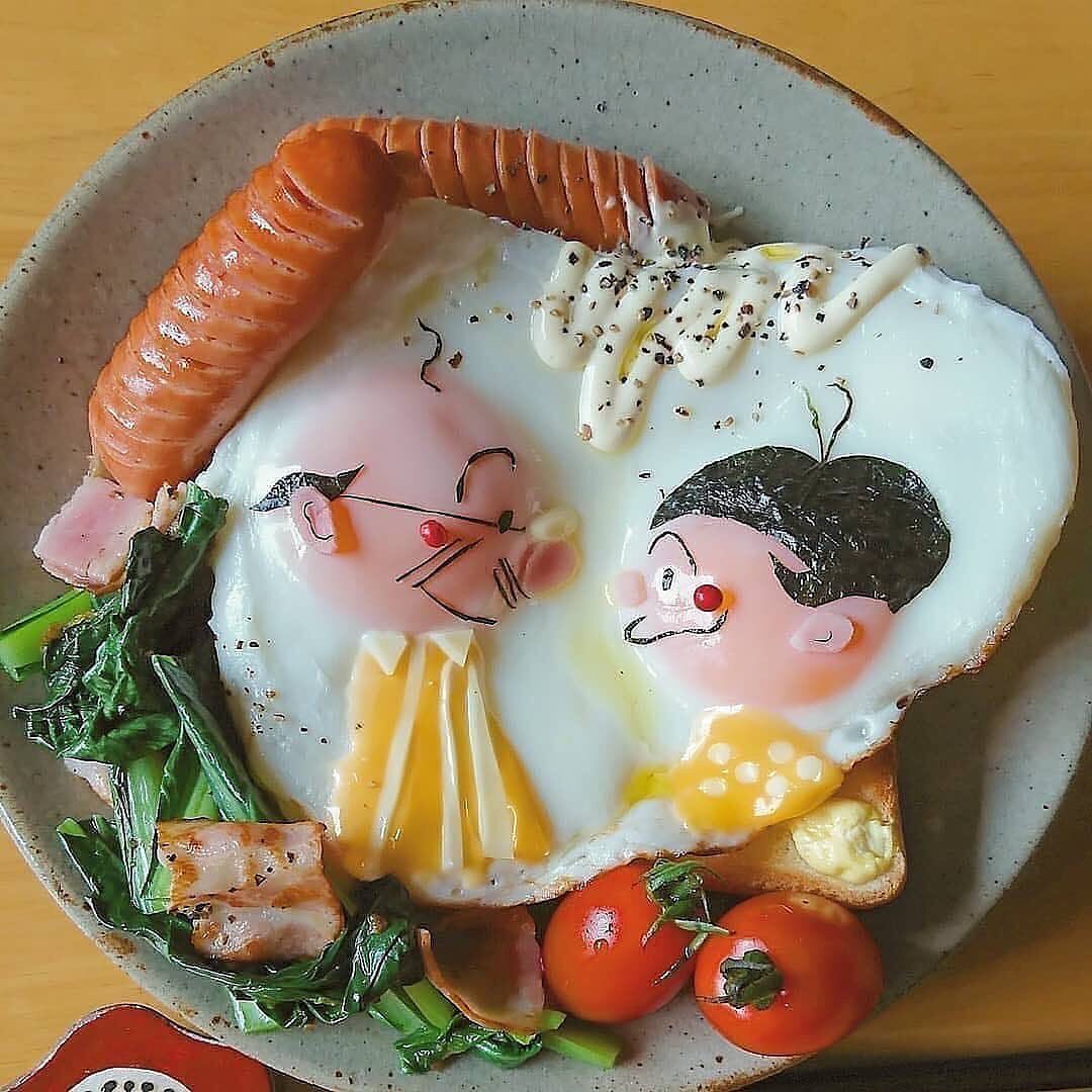 Еда на годовщину. Красивые блюда. Оригинальный завтрак. Креативные блюда из яиц. Необычный завтрак для детей.