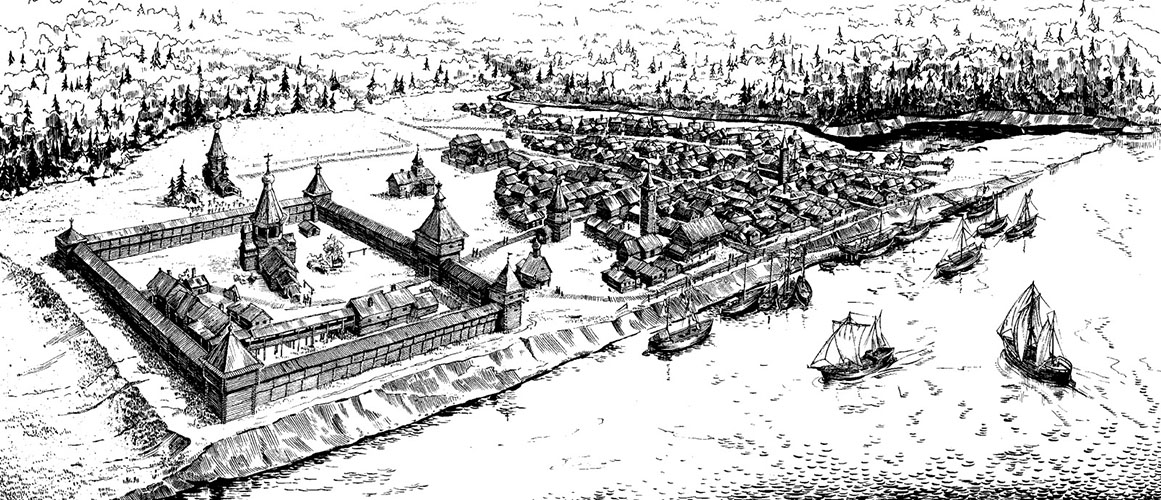 Кремль и окрестности города Мангазея. План-реконструкция 1980 г.