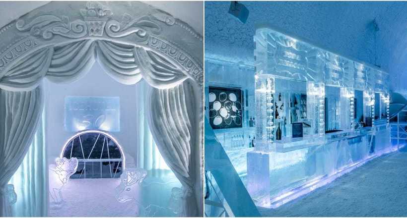 Как выглядит шведский снежный отель с каруселью, театром и баром изо льда Путешествия,фото