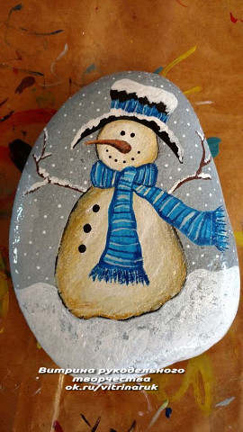 Роспись камней. Зимние идеи для творчества. handmake,разное,художество