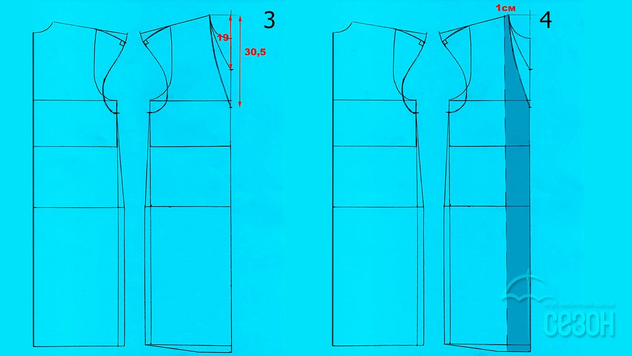 Моделирование V-образной горловины со складками одежда,рукоделие,своими руками