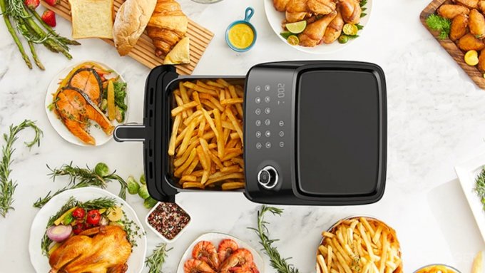 Для здорового образа жизни: аэрофритюрница от Xiaomi Kyvol, Smart, Fryer, AF600, кухонный, приготовления, является, аэрогриля, рублей, температуры, градусов, Цельсия, сенсорной, управления, приложение, можно, время, прибор, здоровой, программы