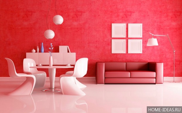 Красный цвет в интерьере квартиры и его сочетания
