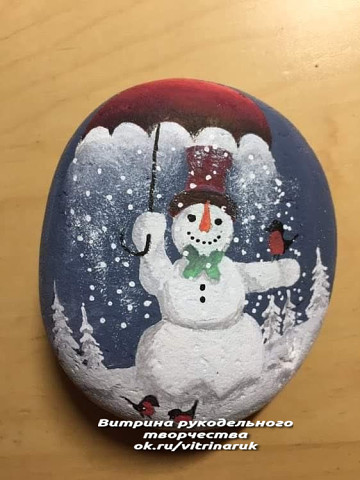Роспись камней. Зимние идеи для творчества. handmake,разное,художество