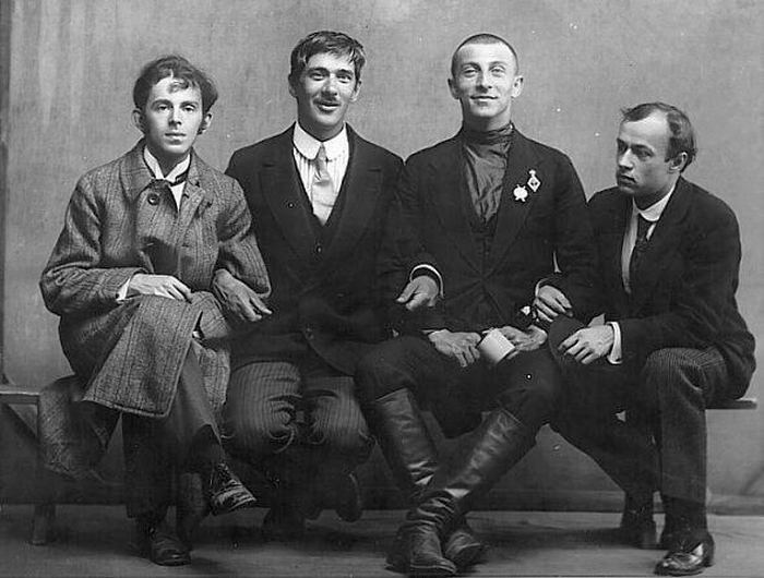 Осип Мандельштам, Корней Чуковский, Бенедикт Лившиц и Юрий Аненков. 1914 год