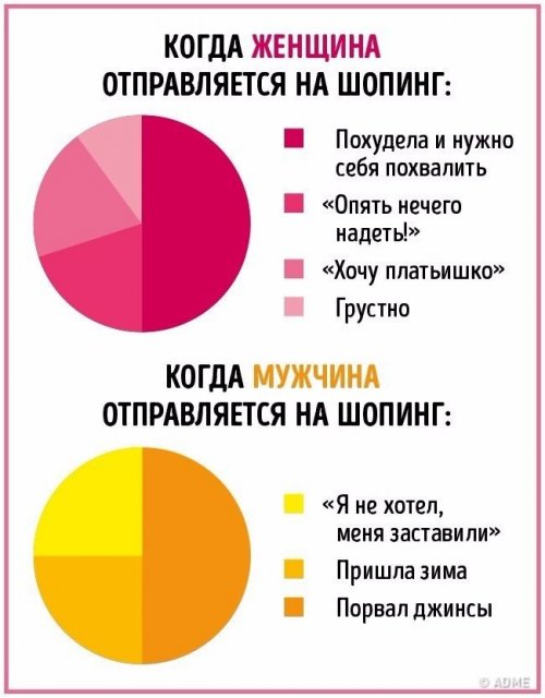 Отличия между мужчинами и женщинами в прикольной инфографике (10 фото)