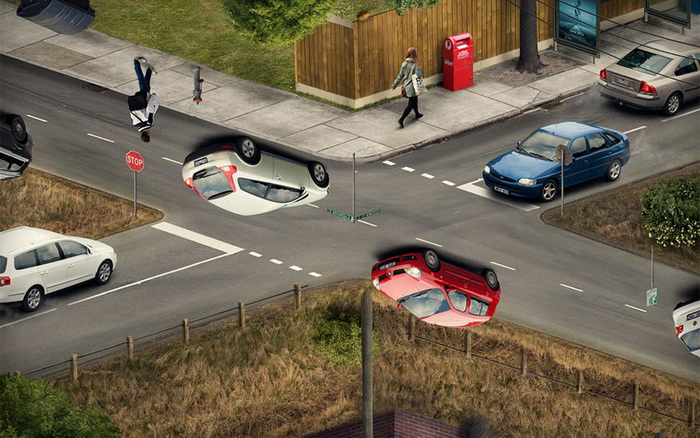 Оптические иллюзии Erik Johansson. Глядя на эти картинки, начинает кружиться голова