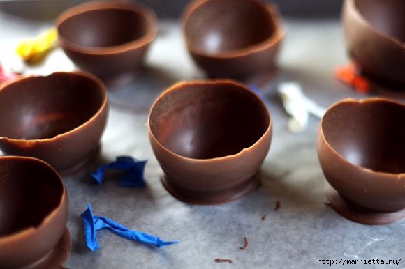 Вазочки из шоколада для сладких десертов Вазочки из шоколада для сладких десертов мастер класс