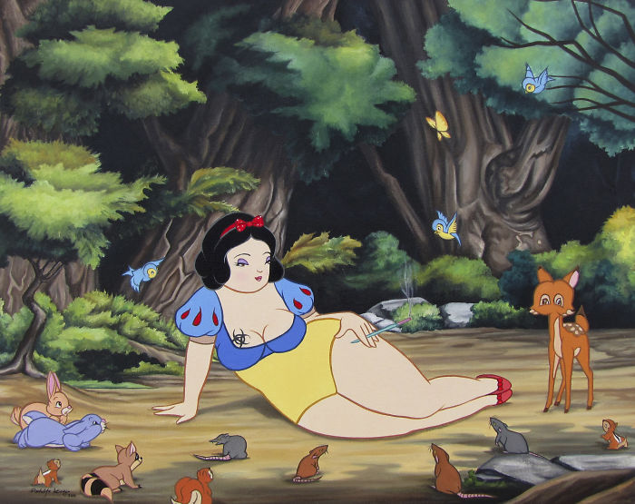 Artist Makes Disney Characters Struggle With The Reality Of Our Modern World And The Result Is Controversial