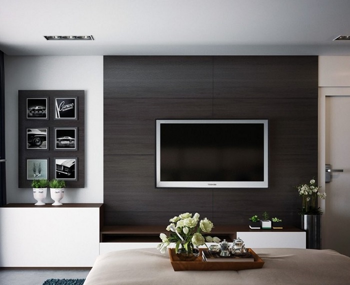 Телевизор - незаменимая часть интерьера. / Фото: design-homes.ru