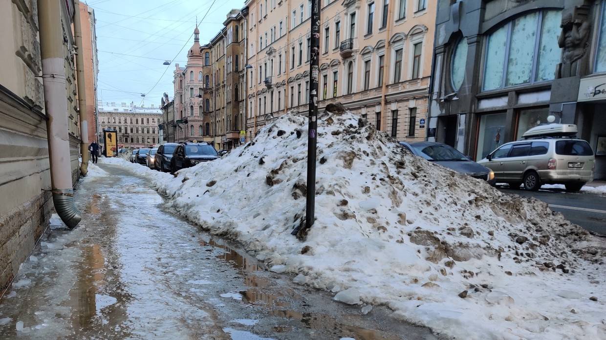 Недостаточное количество спецтехники вышло на улицы Петербурга даже после клипа Шнурова