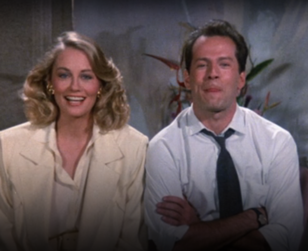 Bruce Willis and Cybil Shepherd introduce the Moonlighting Season 2 premiere in one of their best meta performances.