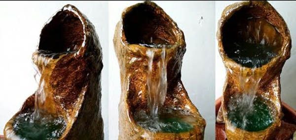 Оригинальный декоративный фонтан из обыкновенной пластиковой бутылки декоративный фонтан