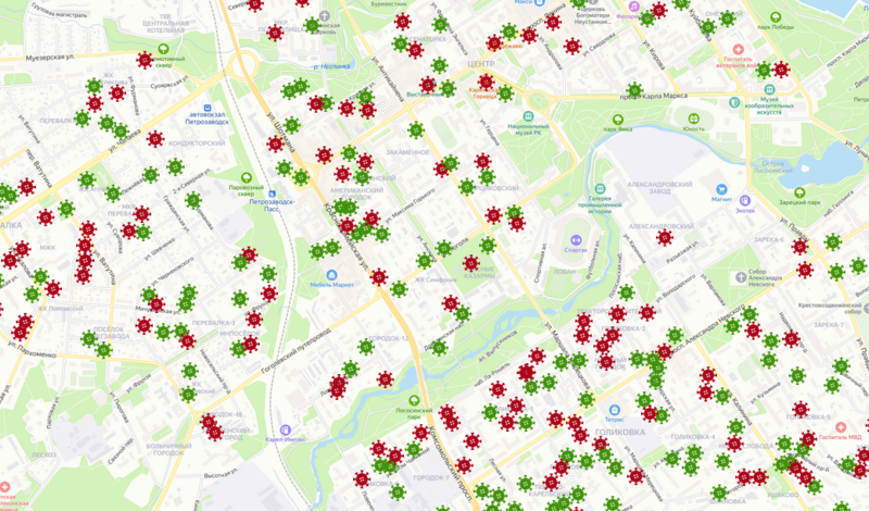 Онлайн карта коронавируса петрозаводск