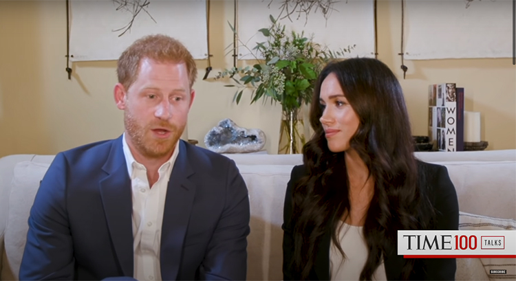 Меган Маркл и принц Гарри выступили на виртуальном саммите TIME100 Talks Меган Маркл и принц Гарри выступили на виртуальном саммите TIME100 Talks Монархи,Британские монархи