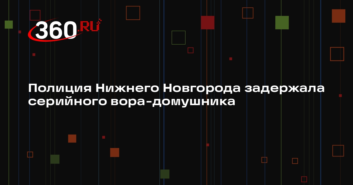 Полиция Нижнего Новгорода задержала серийного вора-домушника