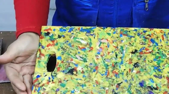 Разделочная Доска из пластиковых крышек своими руками