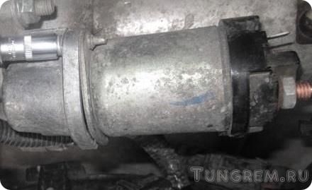 Замена втягивающего реле стартера Lada Kalina