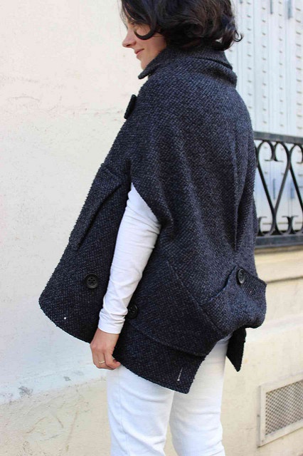 Переделка пальто в стильный кейп Переделка пальто в стильный кейп одежда