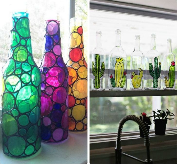Что делать со стеклянными бутылками после праздников — 25 крутых идей, которые преобразят интерьер бутылки, чтобы, сделать, декора, предметы, можно, Бутылки, стиле, светильники, аэрозольной, несколько, краской, этого, понадобится, нужно, Затем, композиции, могут, праздников, очень