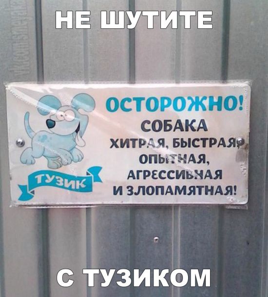 Не шутите с Тузиком))