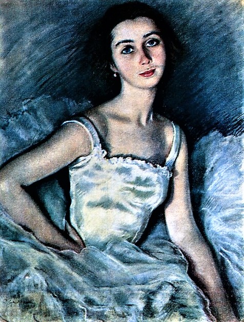 Портрет балерины М. С. Добролюбовой 1923, 64?46 см (476x629, 177Kb)