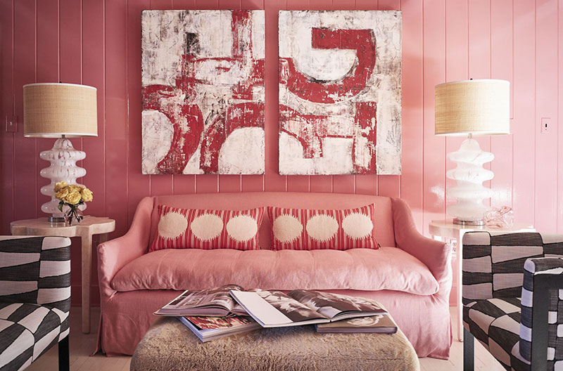 Чудесный дом дизайнера Janie Molster, в котором очень любят розовый цвет американский стиль