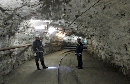 Employees gather at the Taimyrski Mine of the Norilsk Nickel company in the Arctic city of Norilsk January 23, 2015. REUTERS/Polina Devitt/File Photo