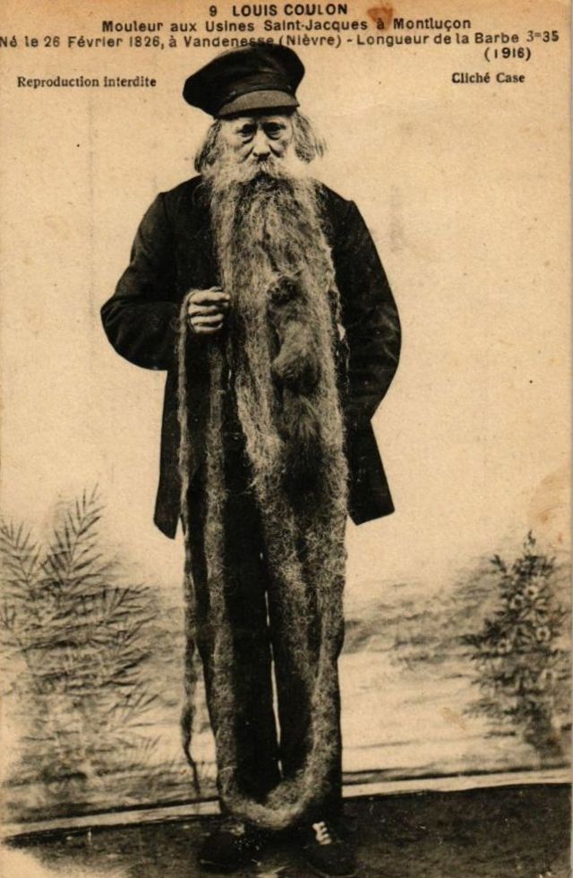 Луи Кулон — дед, у которого в бороде жили кошки интересное,интересные люди,интересные факты,история,фотография,шок