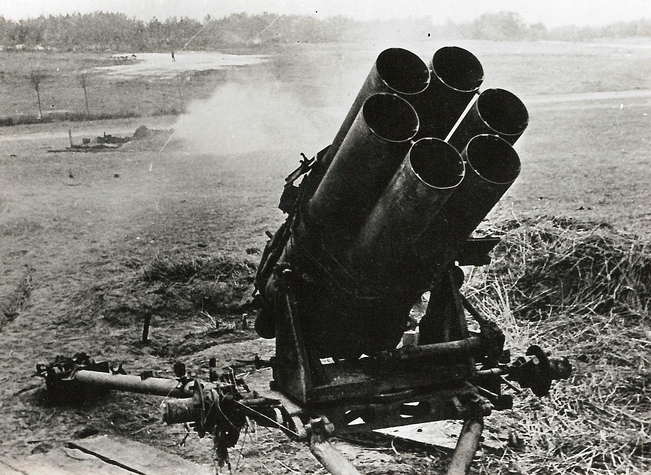 1945. Минометы, захваченные Красной Армией в боях на Зееловских высотах