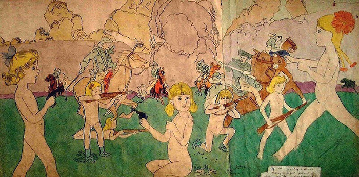 Как художник, признанный «умственно отсталым», 60 лет рисовал девочек-воительниц: Нереальное королевство Генри Дарджера Как художник, признанный «умственно отсталым», 60 лет рисовал девочек-воительниц: Нереальное королевство Генри Дарджера