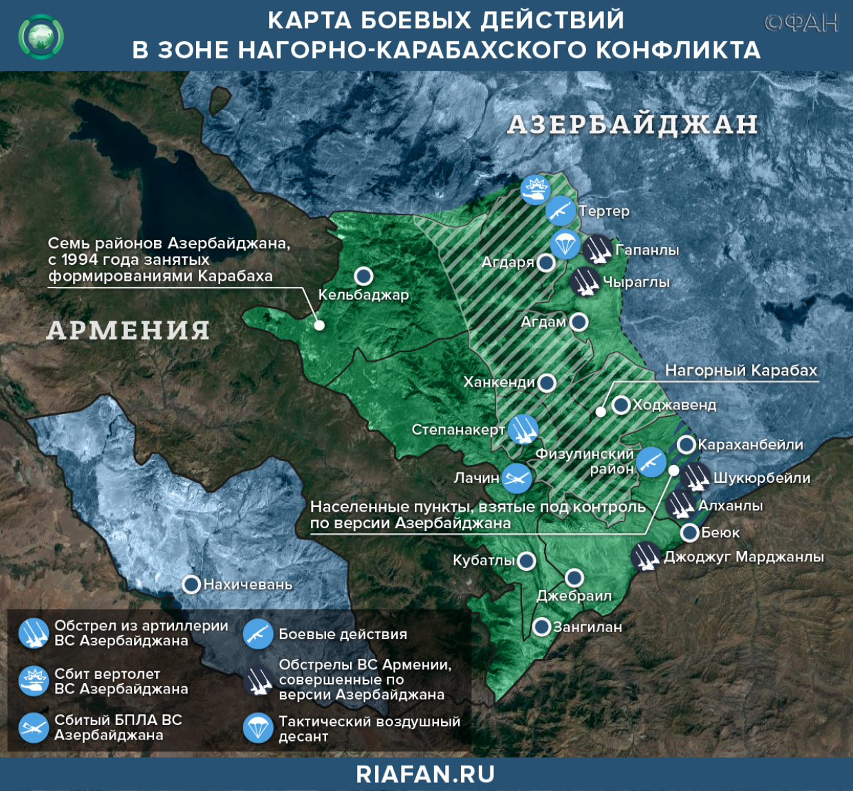 Карта боевых действий азербайджана сегодня