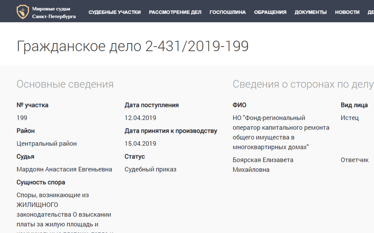Фонд капитального ремонта спб задолженность