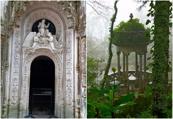 Если сбиться с «праведного» пути, можно выйти к часовне или беседке (Quinta da Regaleira, Синтра).  Если сбиться с «праведного» пути, можно выйти к часовне или беседке (Quinta da Regaleira, Синтра).