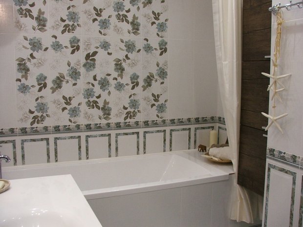 Ванная комната -- нежные цветочки b брутальные шкафы