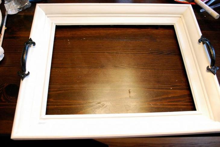 Как сделать поднос из картинной рамы Как сделать поднос из картинной рамы поднос из рамы