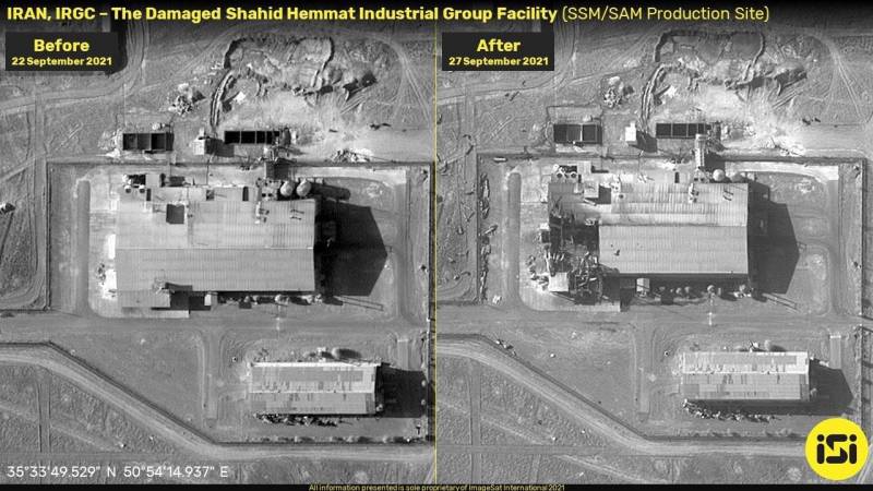 В Израиле опубликовали снимки последствий взрыва на одном из секретных предприятий в Иране