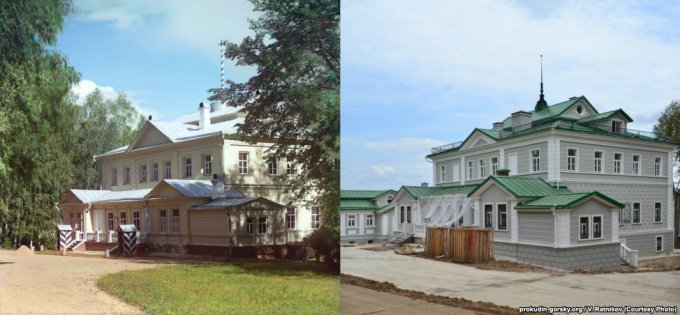  Императорский дворец в деревне Бородино, 1911/2012 было и стало, прокудин-горский, фотографии