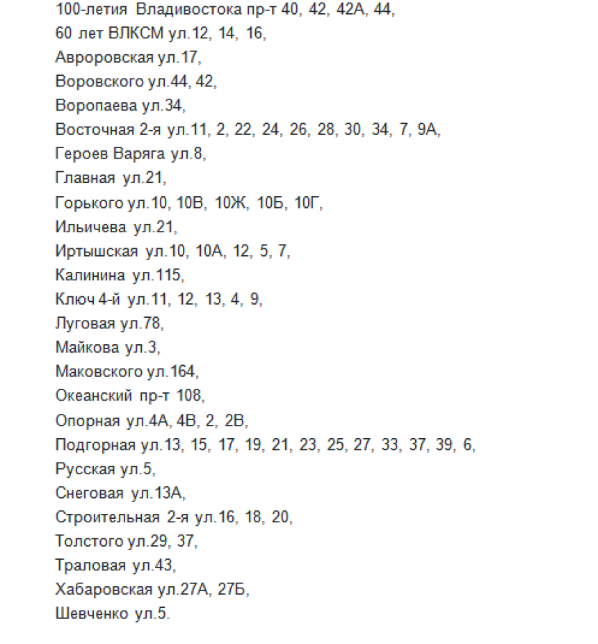 Отключение света владивосток