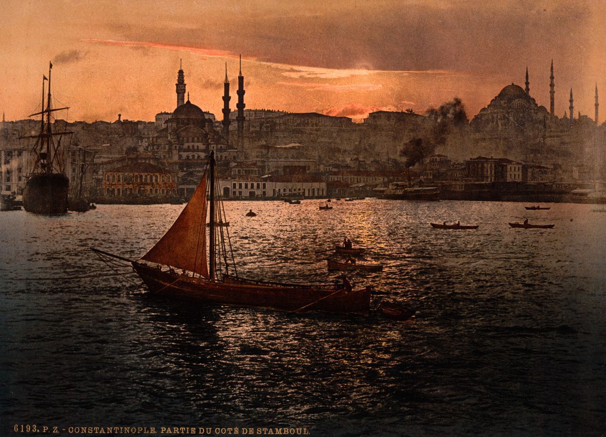 Когда Стамбул еще был Константинополем: город усачей, базаров и фесок на цветных фото XIX века интересное,интересные факты,история,мир,туризм,факты,фотография
