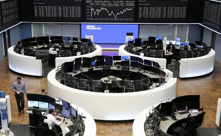 The German share price index DAX graph is pictured at the stock exchange in Frankfurt, Germany, October 11, 2021. REUTERS/Staff