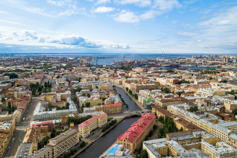 Вид в сторону Адмиралтейских верфей. высота, санкт-петербург, фото