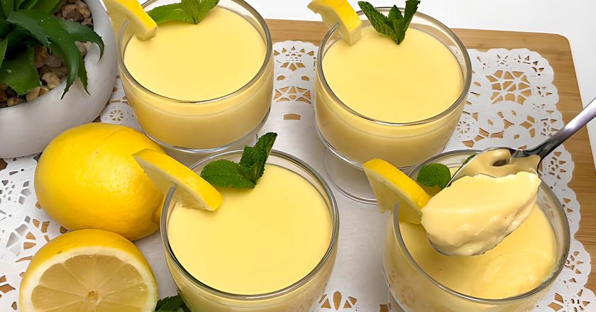 Лимонный мусс на молоке