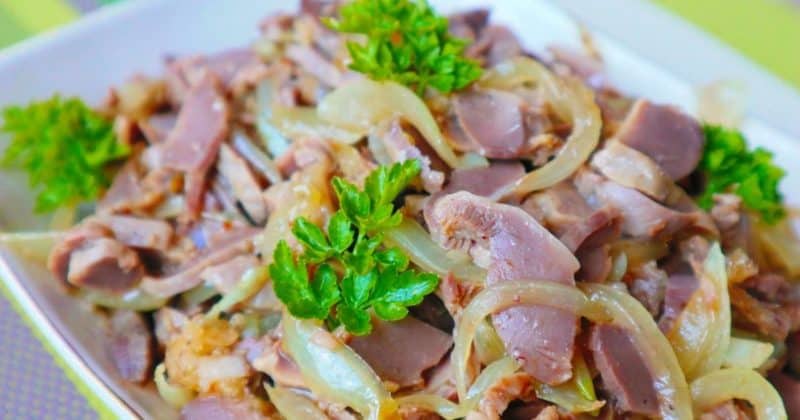 Маринованные куриные желудки