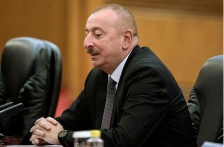 Президент Азербайджана Ильхам Алиев на встрече с председателем КНР в Пекине, Китай. 24 апреля 2019 года. Fred Dufour/Pool via REUTERS
