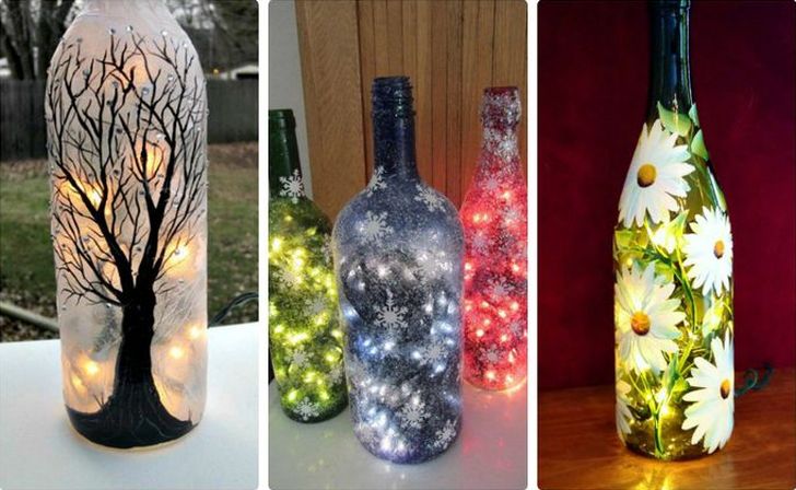 Что делать со стеклянными бутылками после праздников — 25 крутых идей, которые преобразят интерьер бутылки, чтобы, сделать, декора, предметы, можно, Бутылки, стиле, светильники, аэрозольной, несколько, краской, этого, понадобится, нужно, Затем, композиции, могут, праздников, очень