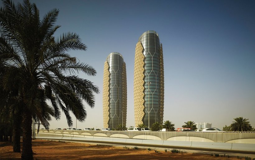 Чудо-здания в Абу-Даби: Башни Аль Бахар с инновационной защитой от палящего солнца