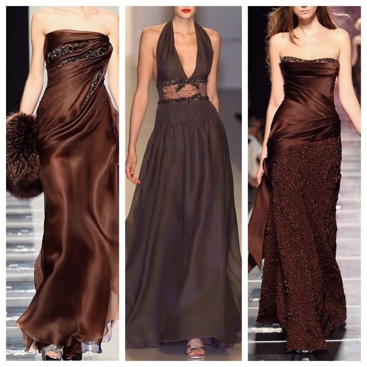 коричневые вечерние платья