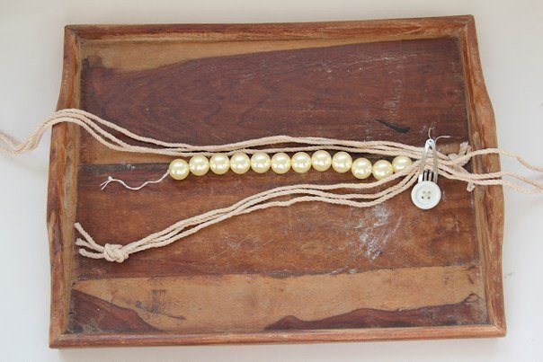 Ожерелье из верёвки и бусин бижутерия,своими руками,сделай сам,украшения